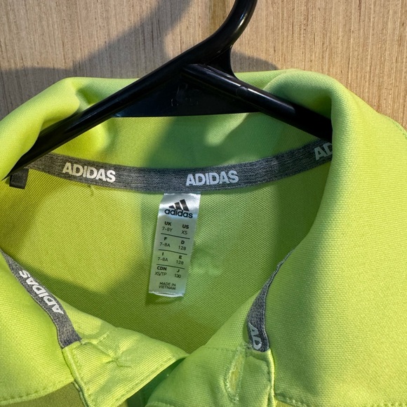 Adidas Kids Lime Green Polo Shirt Size XS - Picture 2 of 5